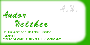 andor welther business card